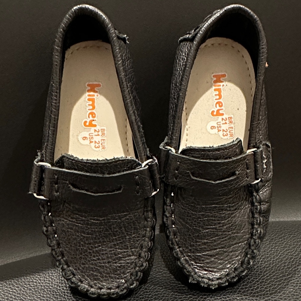 Kimey Toddler Black Moccasin Loafers